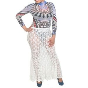 White Sheer Beach Skirt